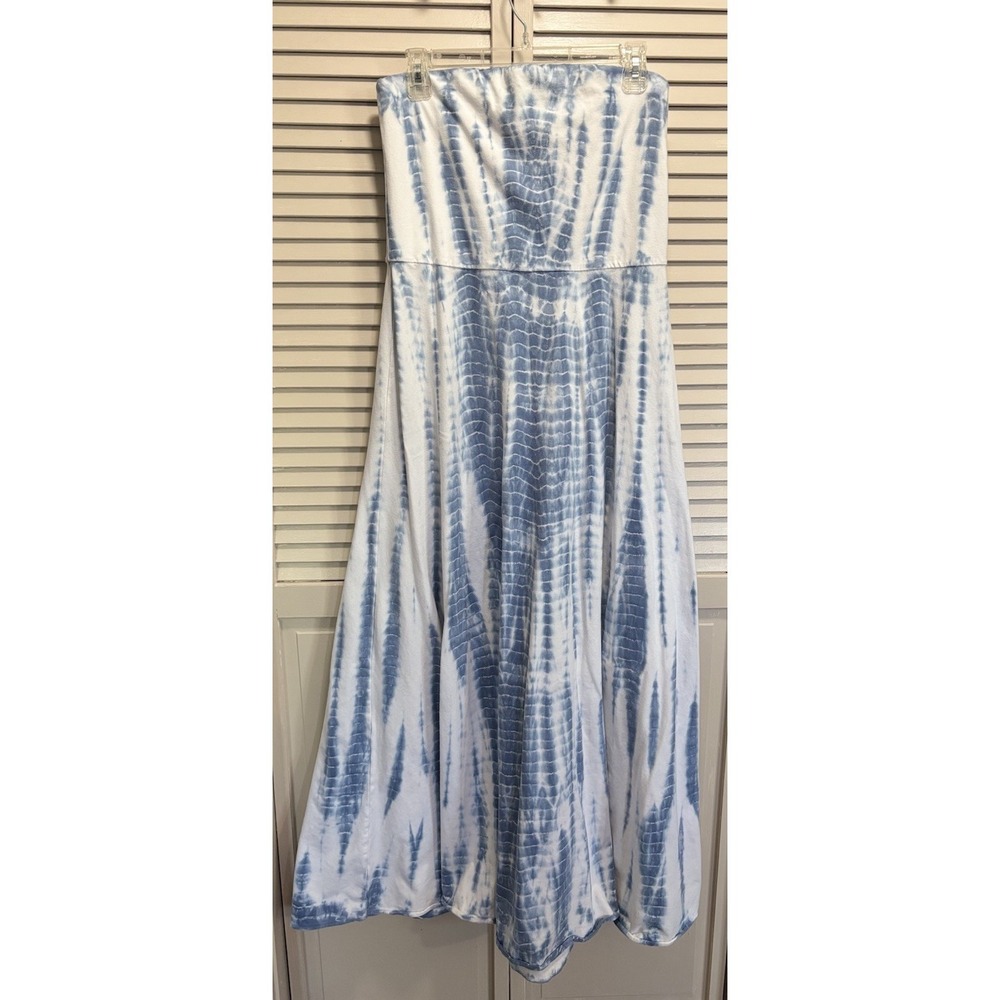 Lauren Ralph Lauren Strapless Tie Dye Long Dress Fit Flare Size Large Elastic